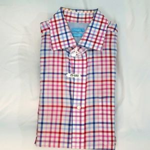 J. McLaughlin Slim Fit Long Sleeve Shirt in Plaid (Size M)